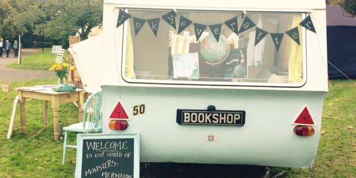 photo of tiny vintage caravan