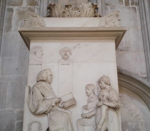 Church Tomb Showing Man Reading To Children