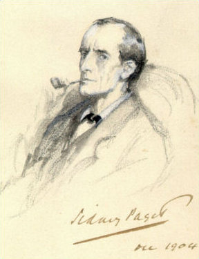 drawing of Sherlock Holmes by Sidney Paget - his mouth is closed so no speech tag needed here!