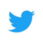 blue Twitter bird on white ground