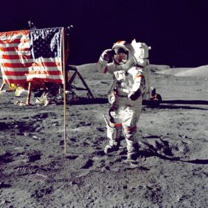 image of man landing on moon