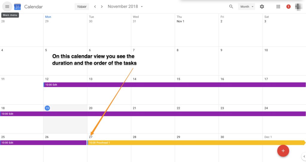 google calendar screenshot