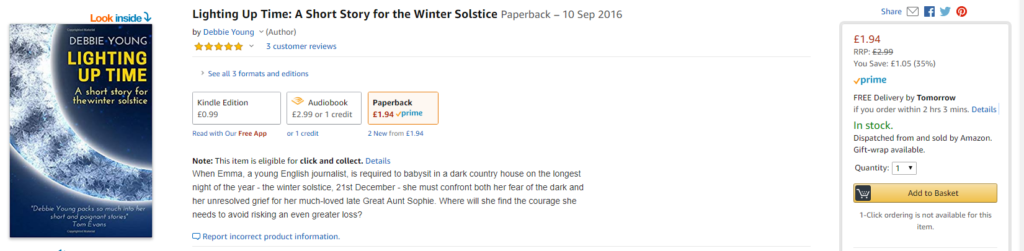 screenshot of Amazon book listing showing print price cut