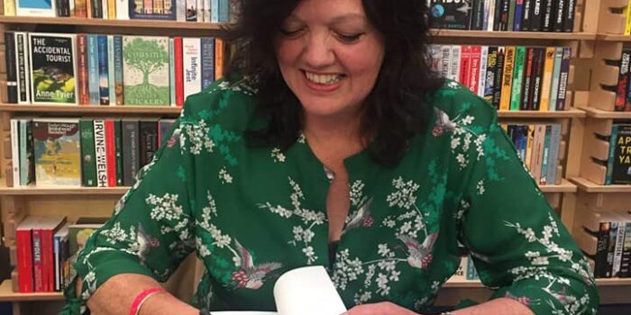 Nicola in the Cheltenham Literature Festival booksigning tent