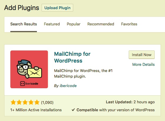 mailing list signup plugin installer