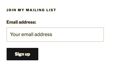 screenshot of the mailing list signups widget in action
