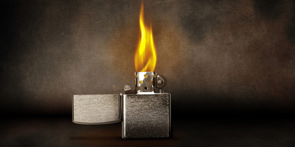 image: burning lighter