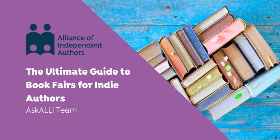 The Ultimate Guide To Book Fairs For Indie Authors: Picture Of Books On Blue Background