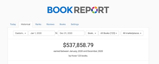 Facts and Figures: Book Report Screenshot Jan 2020 to Dec 2020