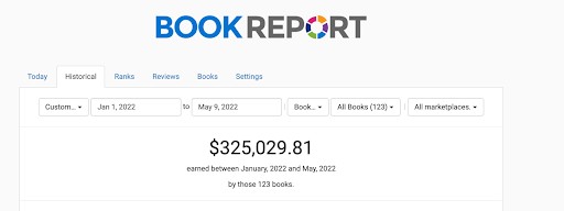 Facts and Figures: Book Report Screenshot Jan 2022 to May 2022