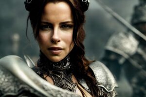 AI: A female warrior, northern, in fantasy armor