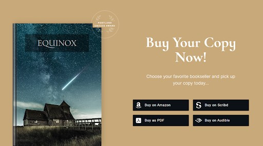 website book buying buttons with book cover image on left and black buy buttons