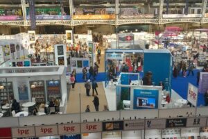 Image of London Book Fair with stalls and booths 