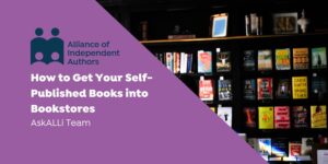 How to sell your books in bookstores with image of a bookstore shelf