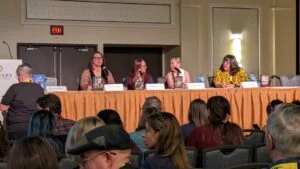 5.EL James joins Britt Andrews, Sadie Kincaid, and Lori Matthews on the Steamy Romance panel.