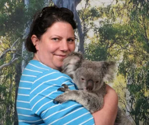 Melissa Addey with Koala in Australia