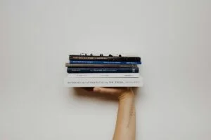 Books in a hand