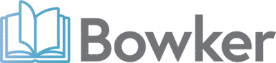 Logo Of Bowker Featuring An Open Book Illustration And The Word "Bowker" In Grey Text.