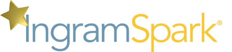 Logo Of IngramSpark Featuring The Name In Blue And Orange With A Gold Star.